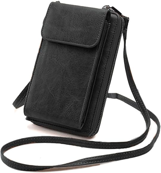 CRSUSUKJ Bolso de Teléfono Móvil para Mujer,Cartera Movil Cuero PU Bolso para Movil,Bolso Bandolera,Bolso para Telefono Movil,Monedero con Ranuras paraTarjeta con correa ajustable para el hombro