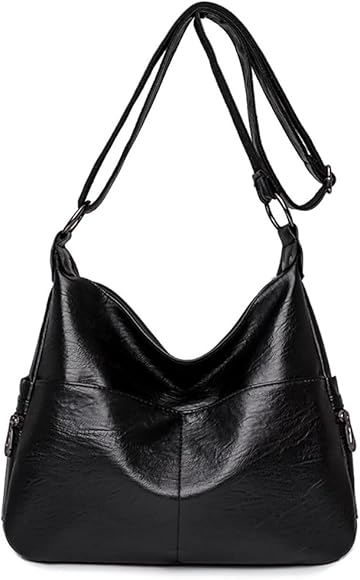 Vllcsla Bolso Bandolera para Mujeres Bolso de Hombro de Cuero PU de Tamaño Mediano con 2 Compartimentos con Cremallera, Bolso de Cuerpo Cruzado Clásico para Damas con Correa Ajustable