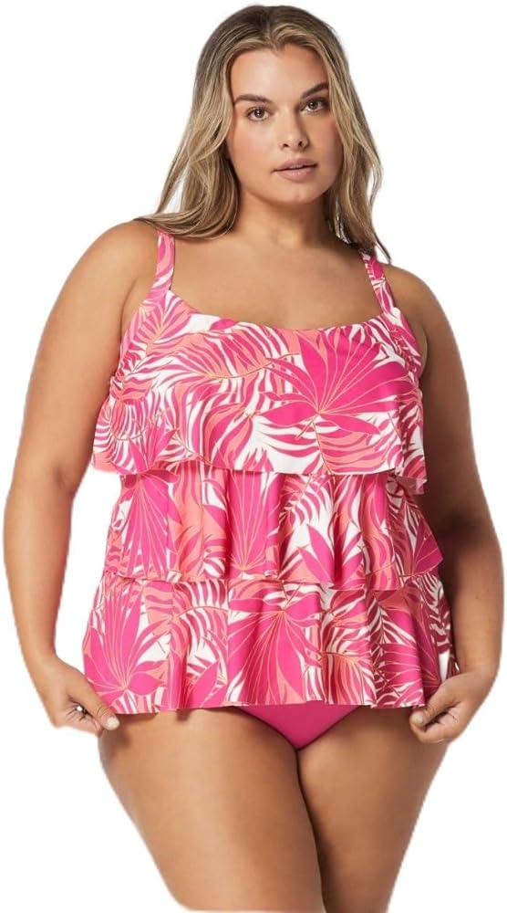 BEACH HOUSE Plus Size Jane Ruffle Tankini Top — Figure Flattering UPF 50+ Swim Top