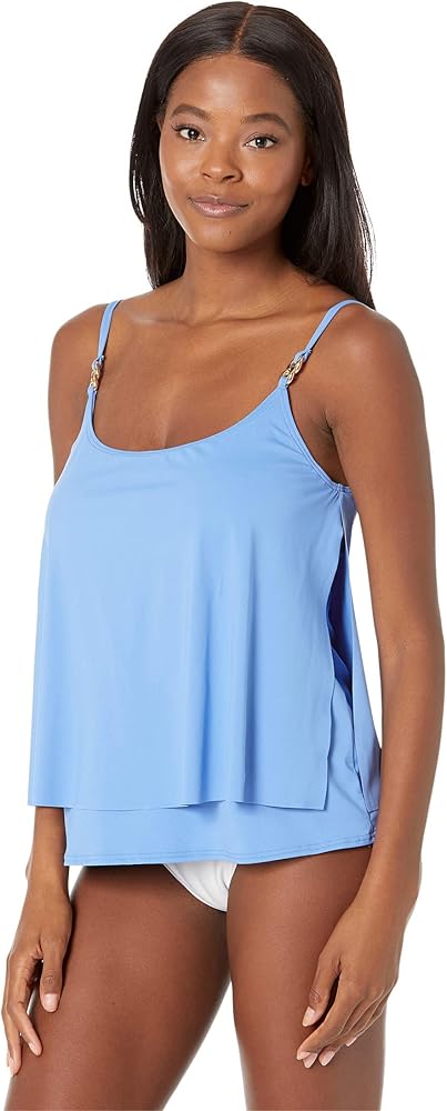 Michael Kors Iconic Solids Double Layer Tankini Top