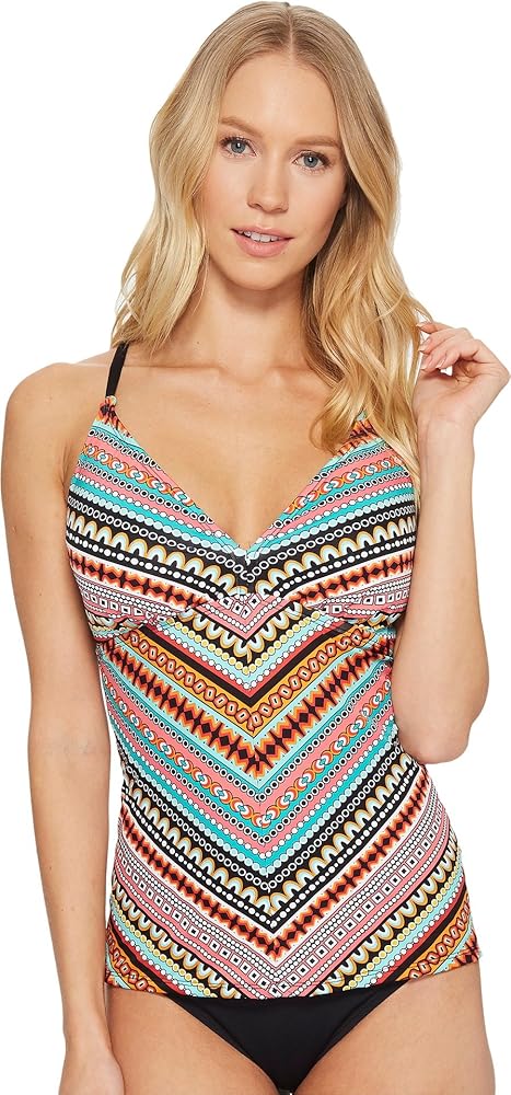 Jantzen Women's Standard Geo Multi Stripe X Back Tankini