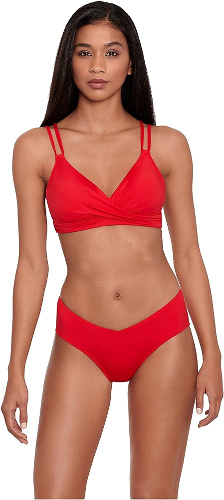 Lauren Ralph Lauren Beach Club Solid Mid-Rise V-Front Bottoms Red 4