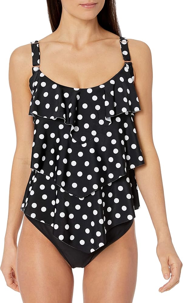 Smart & Sexy Women's Wirefree Tiered Tankini With Added Length