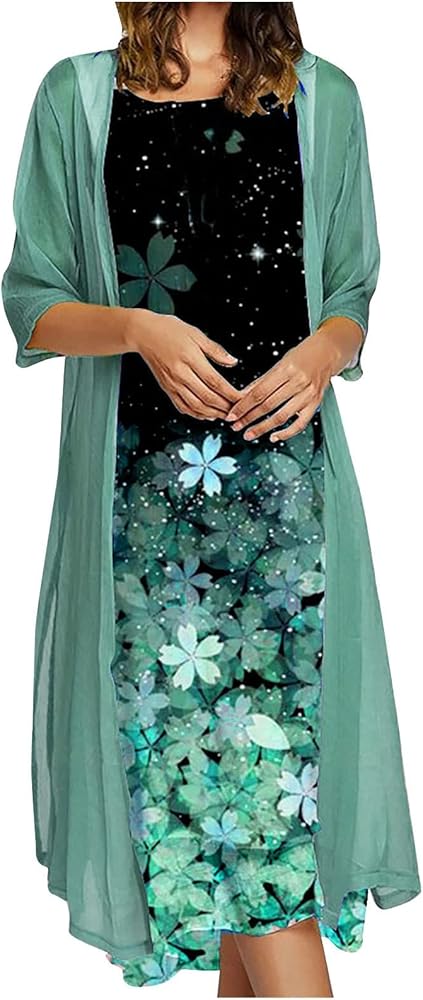 Women's Summer Dress Floral Off-Shoulder Round-Neck Ruffle Dress Soft Wrap Party Maxi Dresses