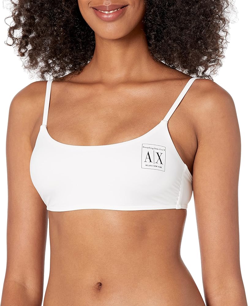 Armani Exchange Women's Tie Back Swim Bikini Top