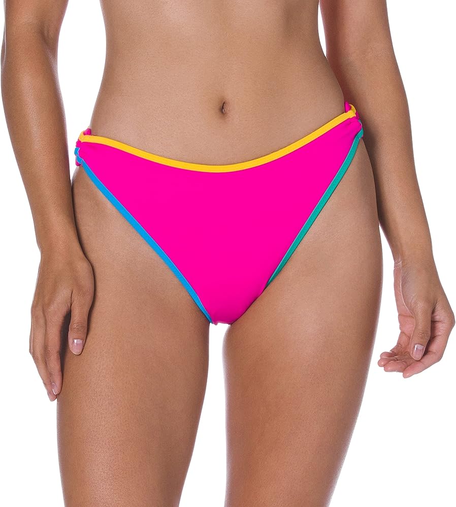 Women's High Leg Bikini Bottom Swimsuit with Ring Detail