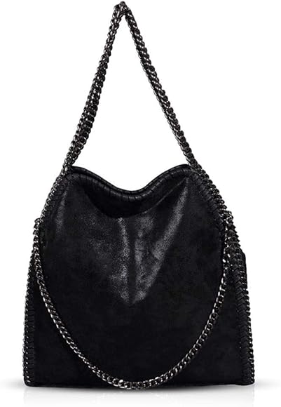 Bolsos de Bandolera para Mujer Bolso Bandolera de Cadena, Bolso de Bandolera, Bolso Bandolera Grande Mensajero sólido Casual Hobo (Negro)