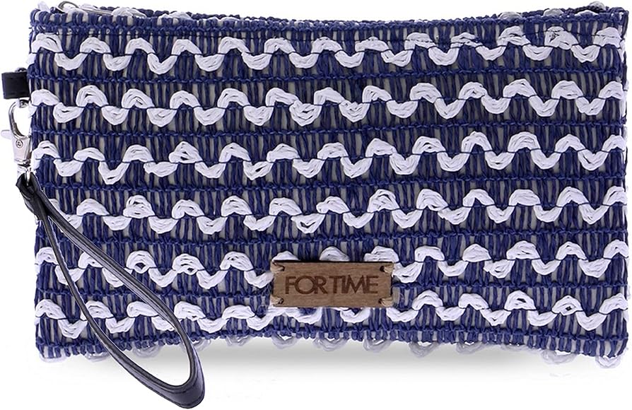 FOR TIME, Bolso de Mano para Mujer Sofi Azul Women's, 23x1x14 cm