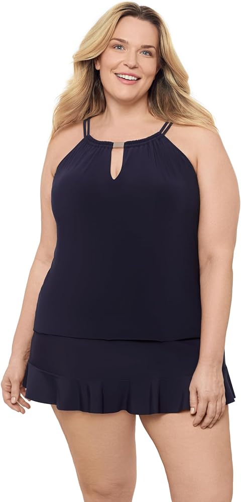 Women's Standard Keyhole High Neck Tankini Top