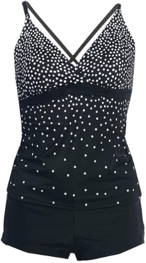 2 PC. Ladies Falling Dot Tankini Swimsuit