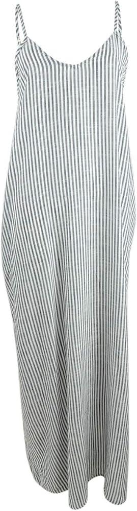 Womens Cotton Striped Maxi Dress Cover-Up