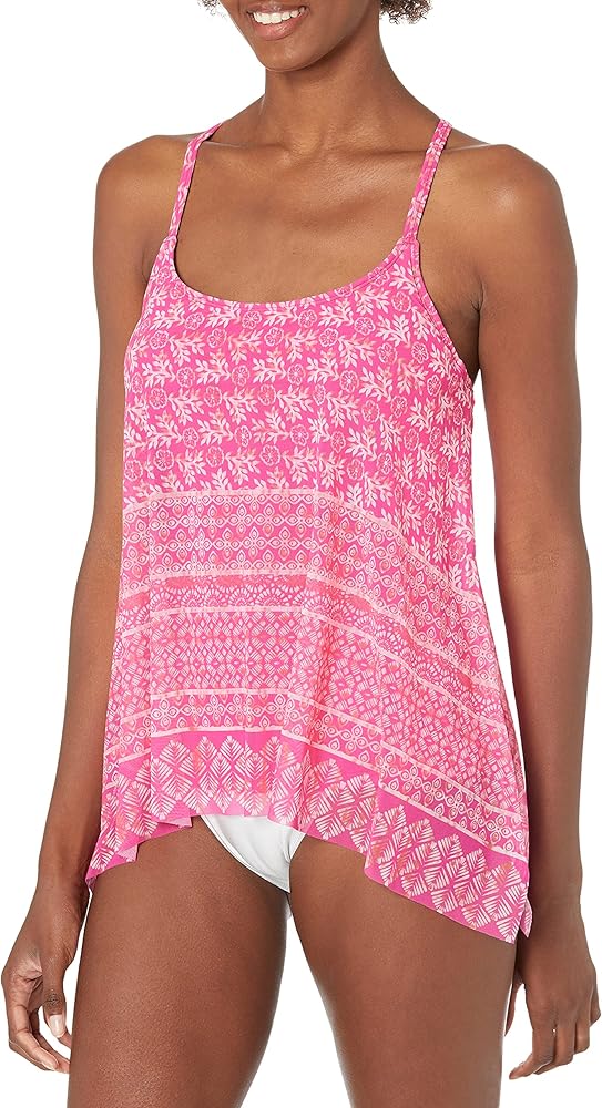 Coco Reef Women's Standard Tankini Top Swimsuit with Mesh Layer Detail