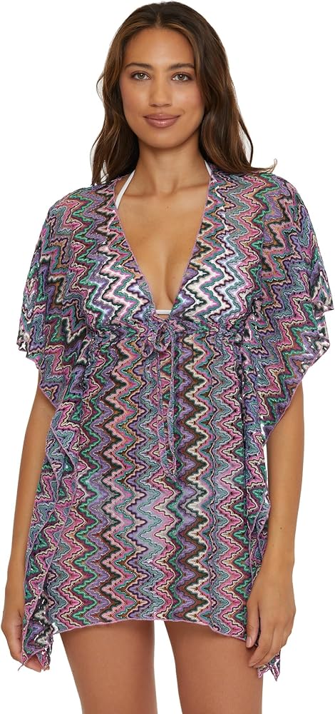 BECCA Sundown Crochet Knit Tunic, Plunge Neck, Casual, Beach Cover Ups for Women