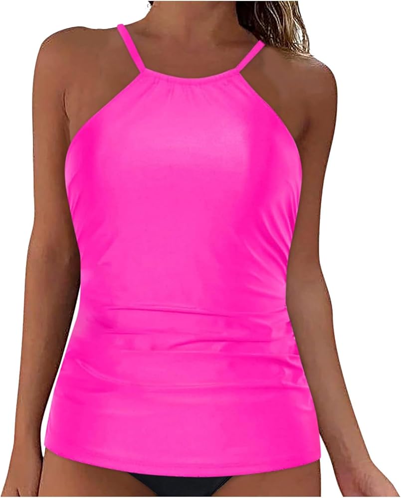 Blouson Tankini Tops for Women Swimwear Top Only Modest Tankini Tops Loose Racerback Swim Tops No Bottom