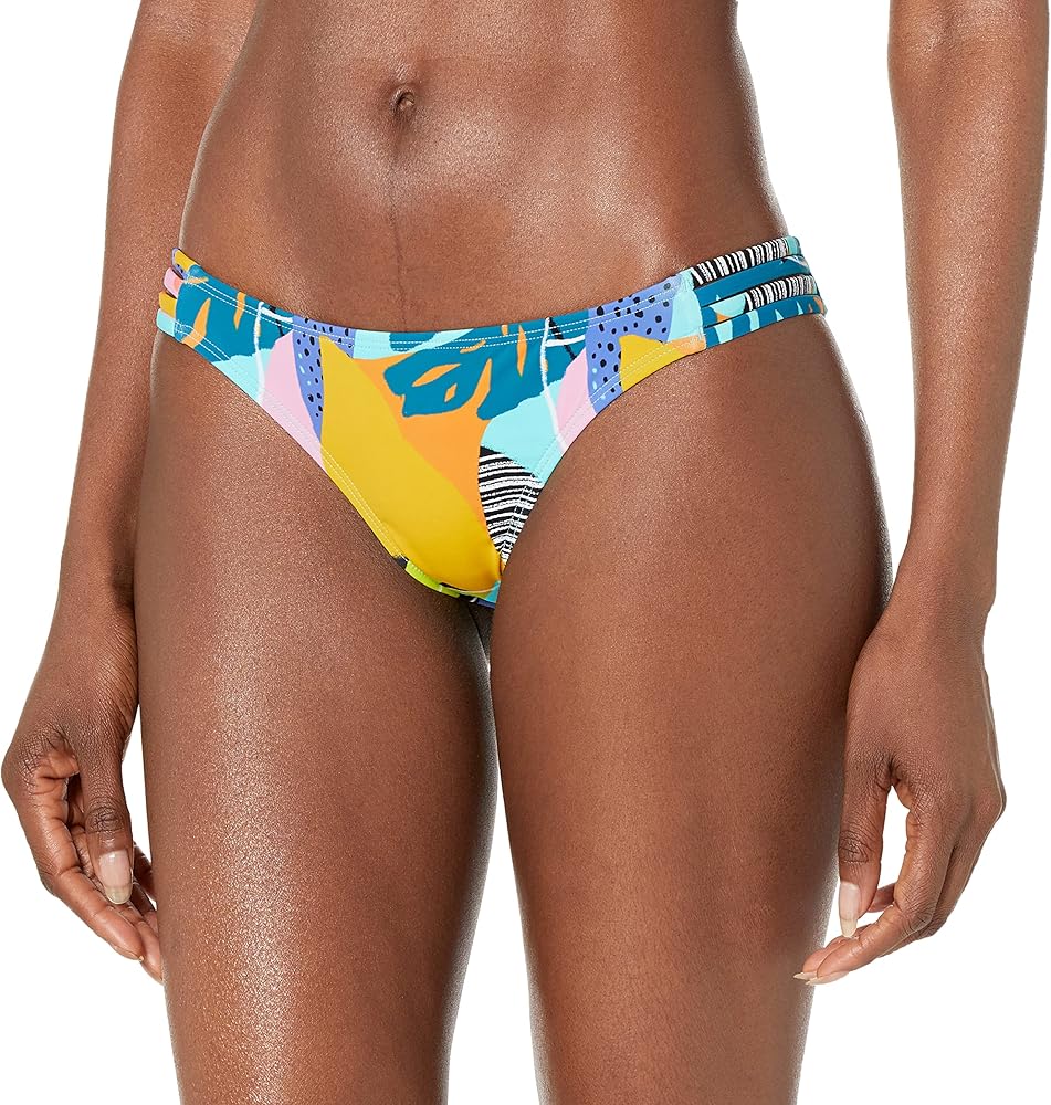 Body Glove Women's Standard Flirty Surf Rider Bikini Bottom Swimsuit, Curacao Tropical