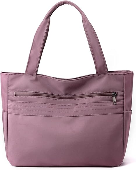 CORIOS Bolso de Mano para Mujer Bolsas de Nylon Impermeable Bolso de Hombro Bolsa de Ocio Bolso Shopper Multifuncional Bolso Tote para Viajes Compras Citas Trabajo Púrpura