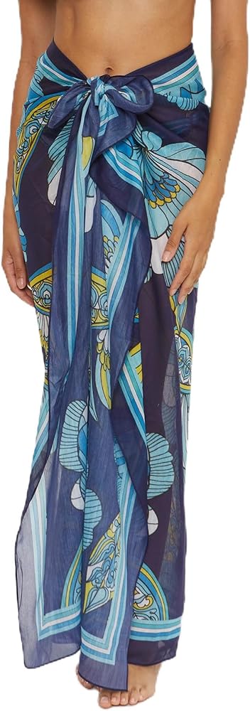 Trina Turk Women's Standard Pirouette Pareo, Floral Print, Casual, Beach Cover Ups, Multicolor