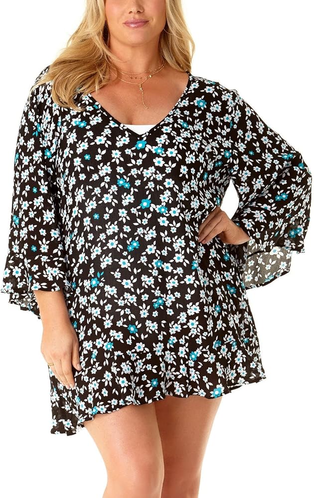 Anne Cole Women's Flounce Tunic Cover Up Dress