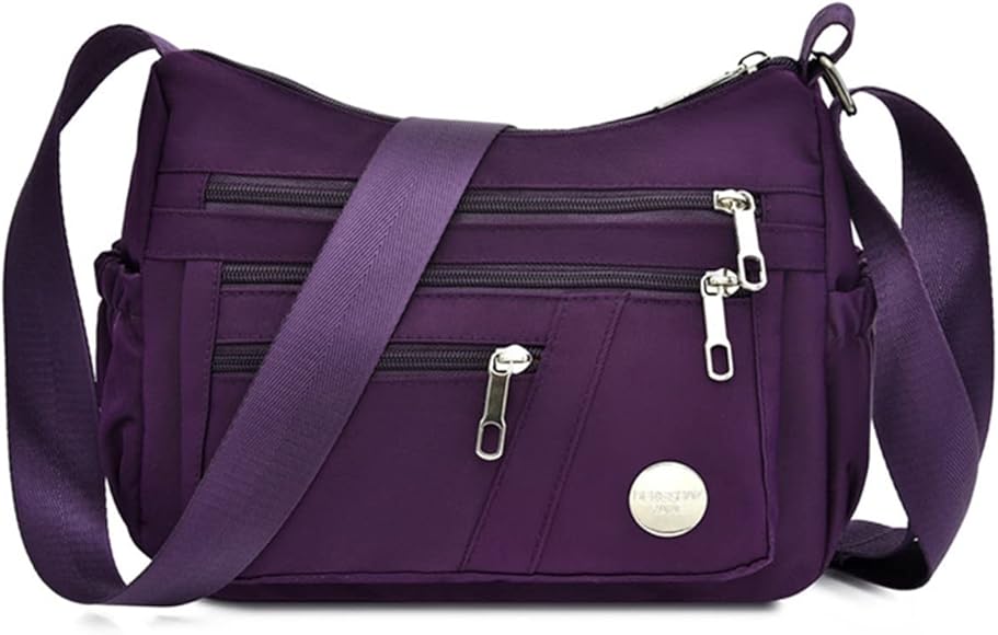 HERCMNOY Bolso bandolera para mujer, impermeable, de viaje, de nailon, bolso de mano