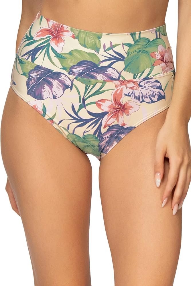 Sunsets Hannah High Waist Swim Bottom, Island Life, Large