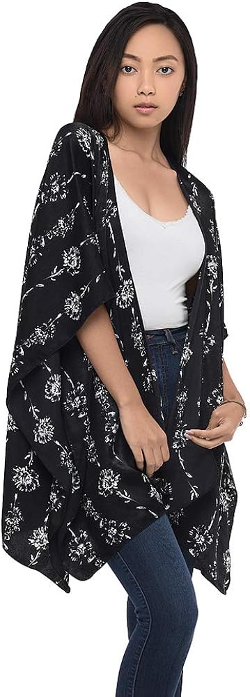 Kimonos for Women Loose Sheer Chiffon Cardigan Cover Ups