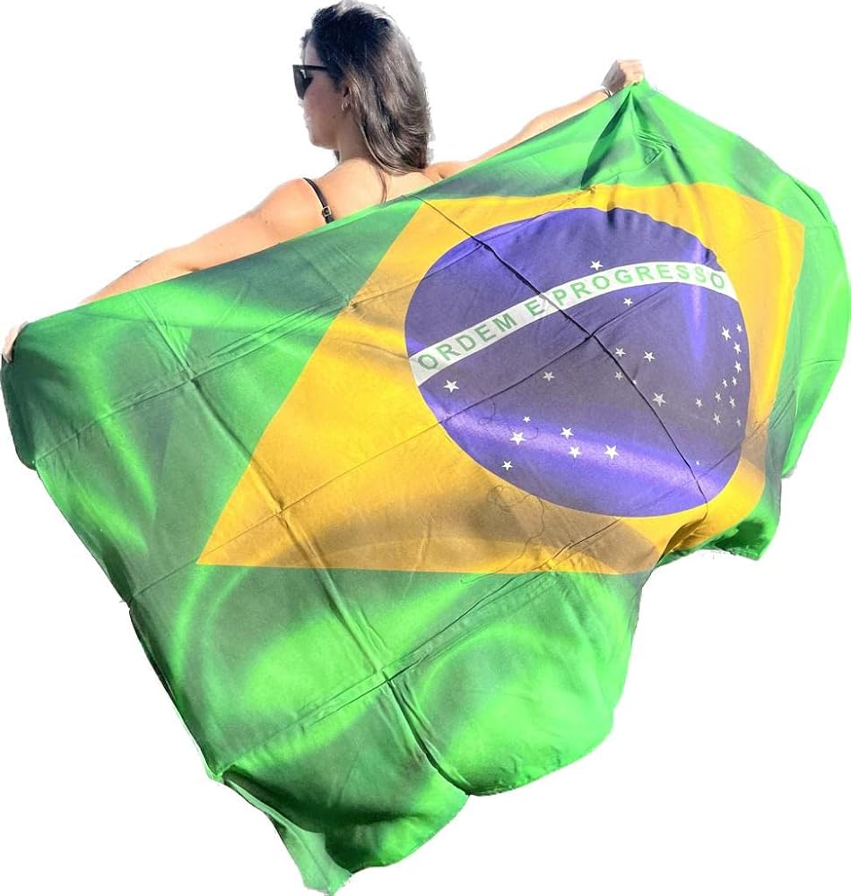 Brazilian Flag Sarong Cover Ups Canga Beachwear (Brazilian Flag)