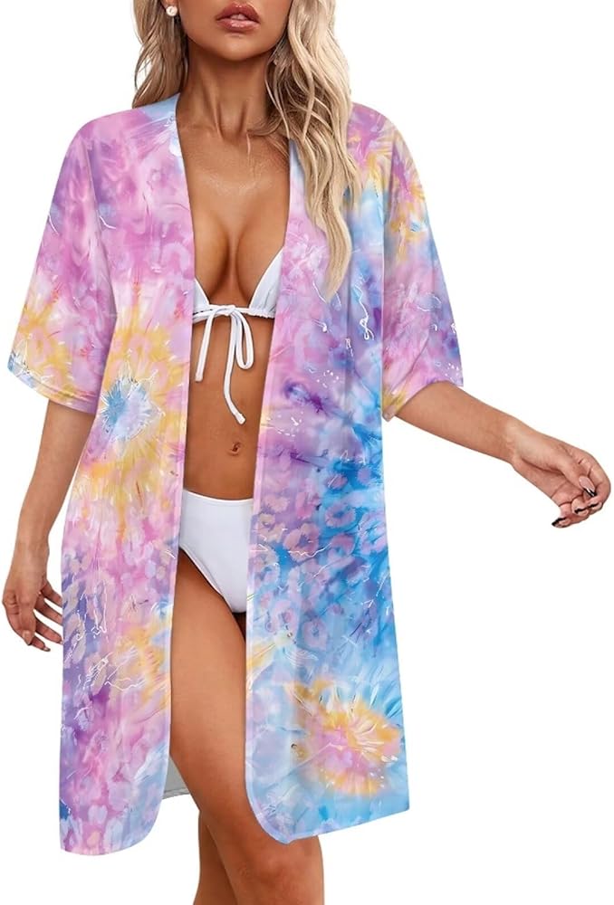 Women's Beach Cover Ups Open Front Cardigans Swimsuit Cover Up Casual Bathing Suit Cover-up Summer Resort Wear