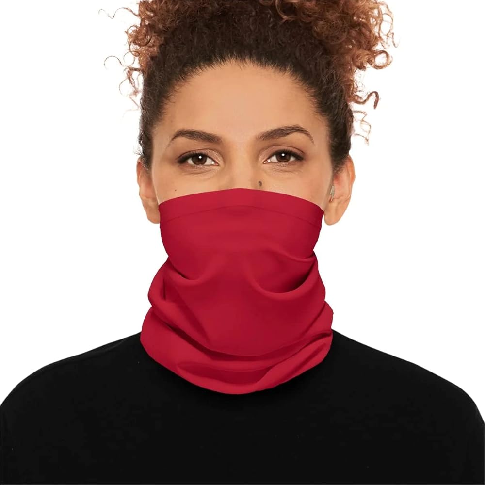 Neck Gaiter For Women Girls Men - Multi-Purpose - UPF 50+ UV Sun Protection - Face Cover Buff Bandana Head Cover ST40PL Red M