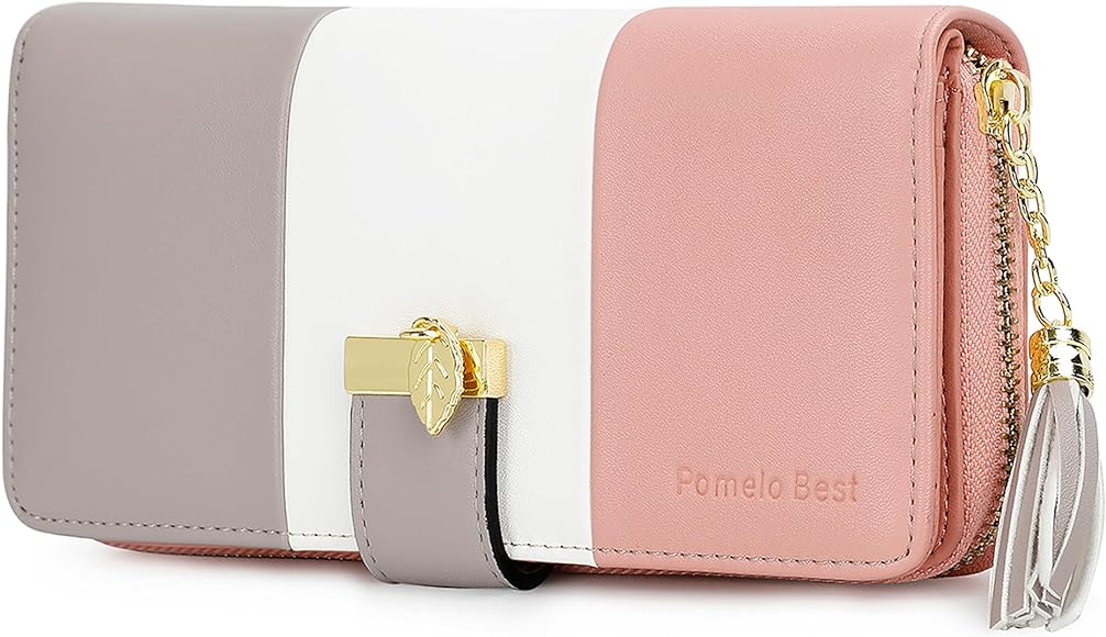 Pomelo Best Monederos Mujer Cartera de Mujer de Gran Capacidad de Cuero de Mujer con RFID Bloqueo Bolsos Largo de Mujer con Cremallera de Bolsillo