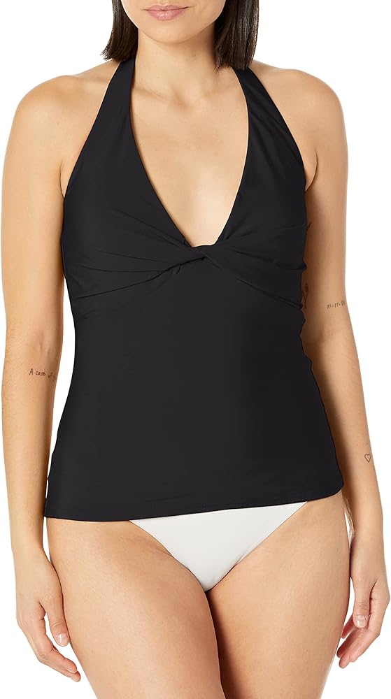 DKNY Women's Standard Triangle Halter Tank Top Bikini Bathing Suit