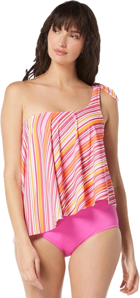 BEACH HOUSE Swim Morgan One-Shoulder Tie Tankini Top — Loose Fitting Fashion Swim Top