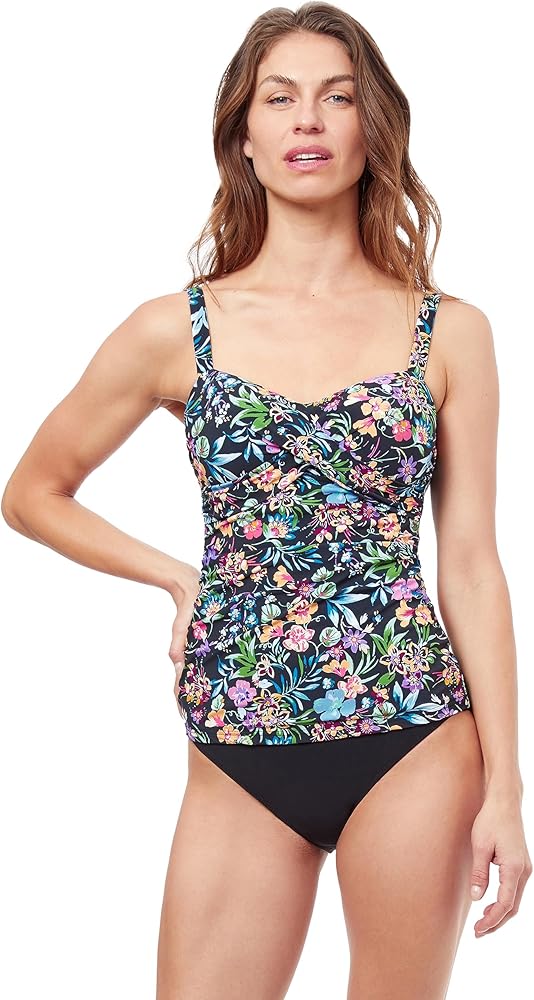 Profile by Gottex Women's Standard Flora D-Cup Under Bust Tankini