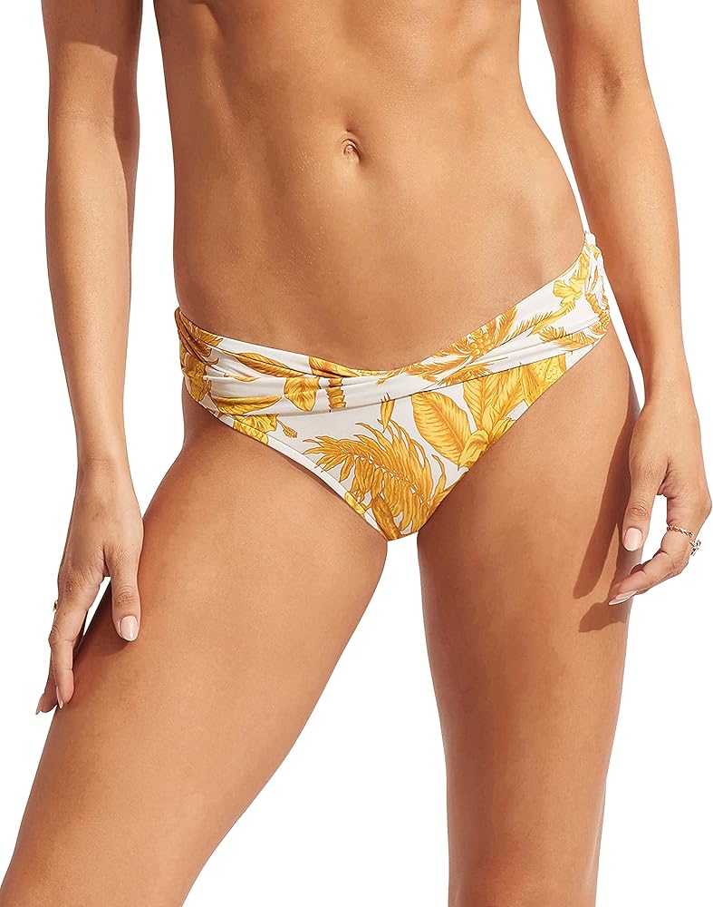 Seafolly Women's Twist Band Hipster Full Coverage Bikini Bottom Swimsuit