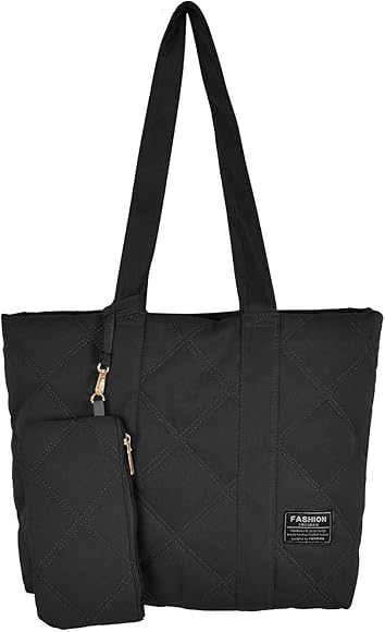 SAVOSWEET Bolsos Tote Bag Mujer, Bolsos de Hombro Mujer Grandes, Bolso de Mano Acolchado, Bolso Shopper Mujer, Bolso Grande con Cremallera, Bolsillo Interno y Un Bolso