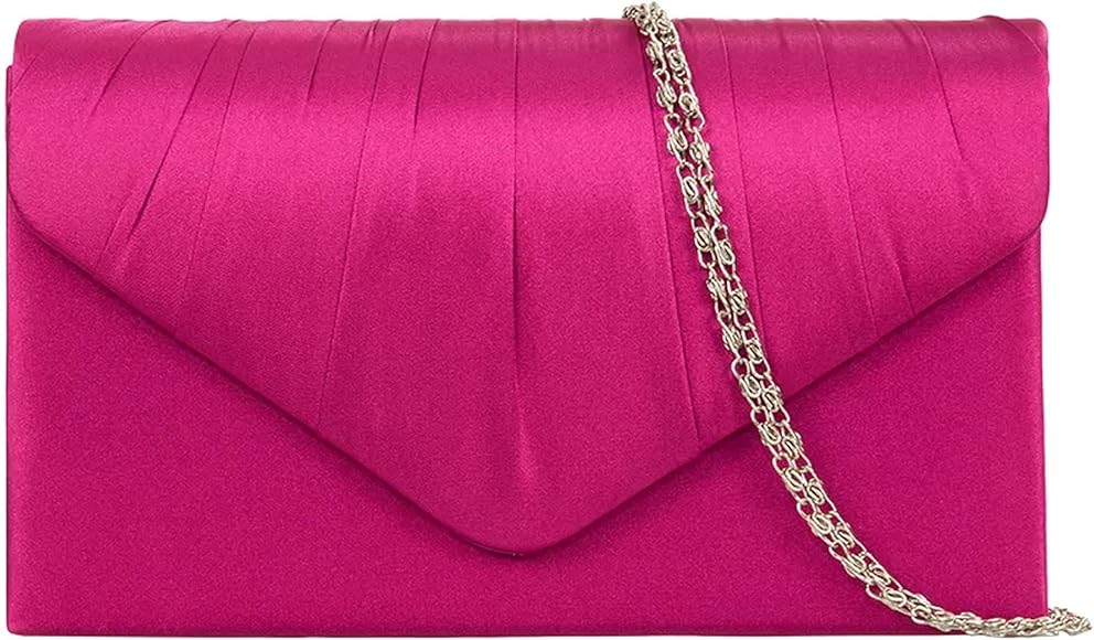 fi9® Bolso de mano de satén para mujer, para fiesta, graduación, novia, noche