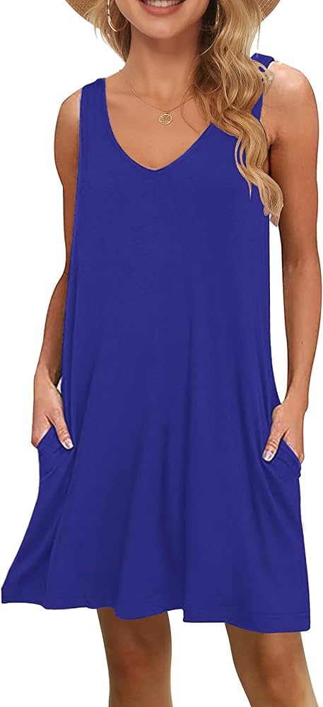 MISFAY Women's Summer Casual T Shirt Dresses Beach Cover up Tank Dress