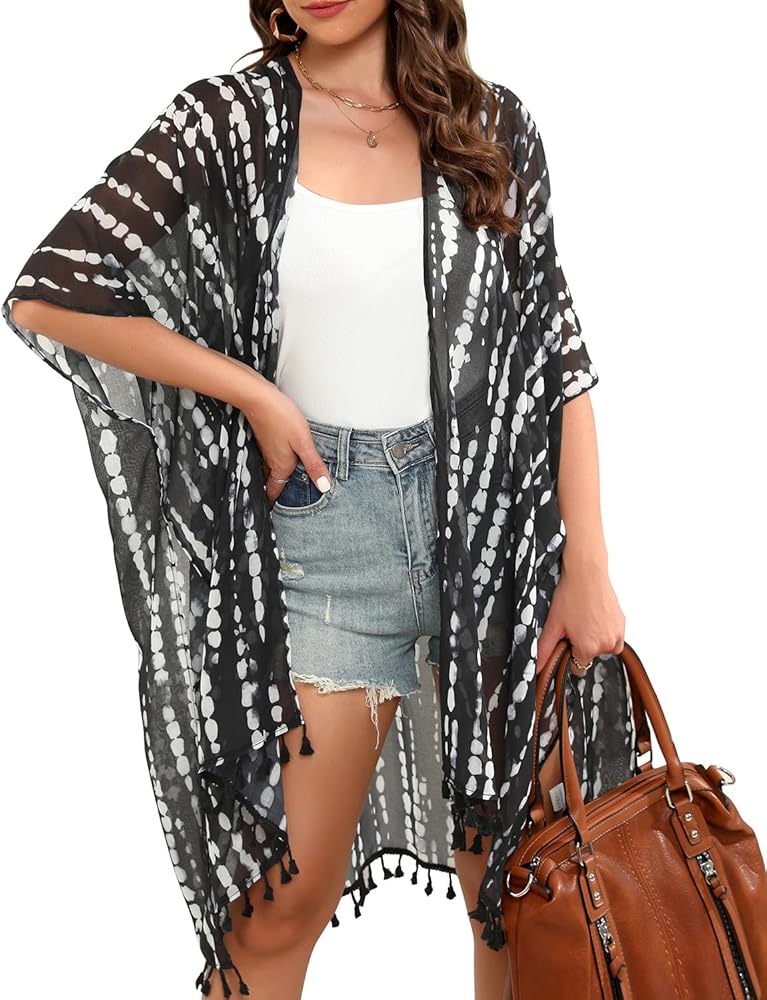 Aqua Eve Kimonos for Women Summer Kimono Cardigans Beach Coverup Long Kimonos