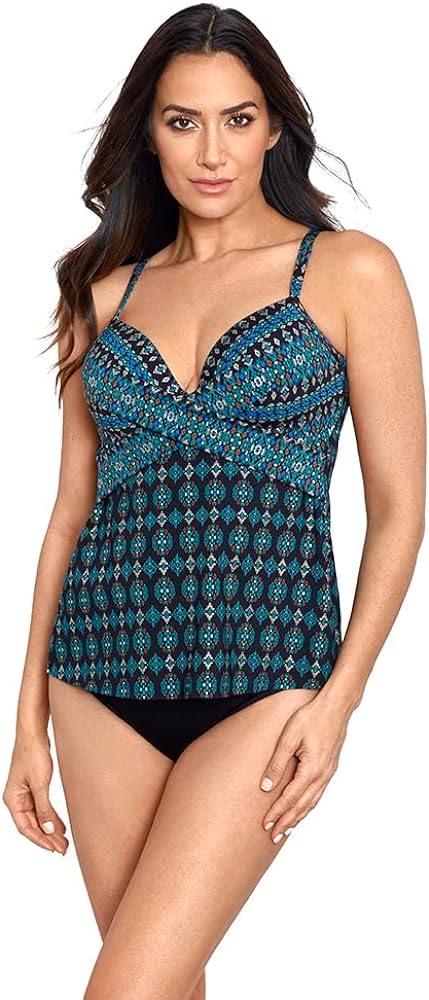 Miraclesuit Women's Swimwear Thebes Allura Underwire Bra Tummy Control Tankini Top