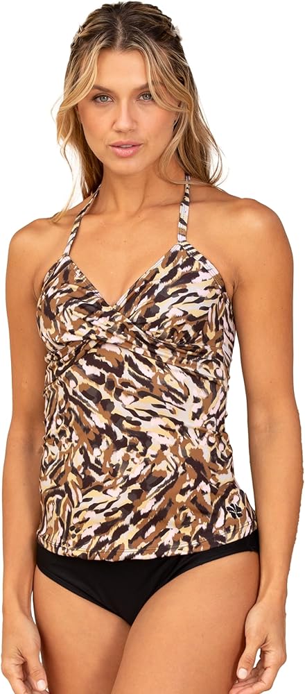 Women's Beachwear - Slimming Twist Tankini Top - Stylish Swimwear