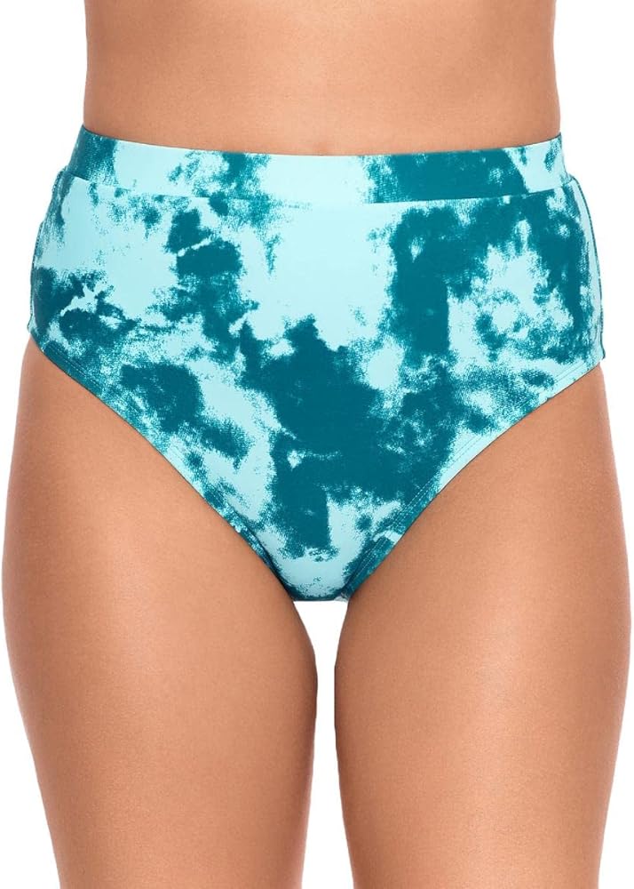 Salt + Cove Womens High Waist Moderate Bikini Swim Bottom Blue L