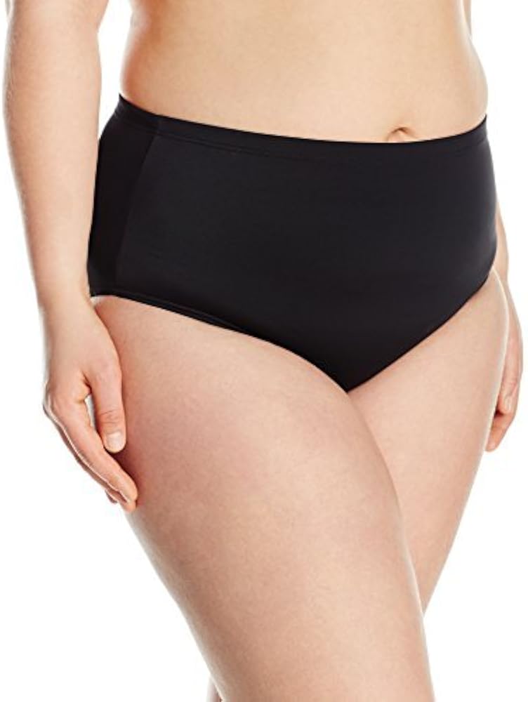 Fit 4 U Women's Plus-Size Solid Fit 4 Ur Tummy Brief Bikini Bottom