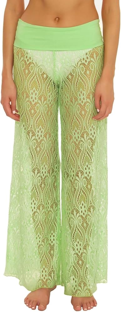 ISABELLA ROSE Women's Standard Verona Rollwaist Pants-Wide Leg, Bathing Suit Cover Ups