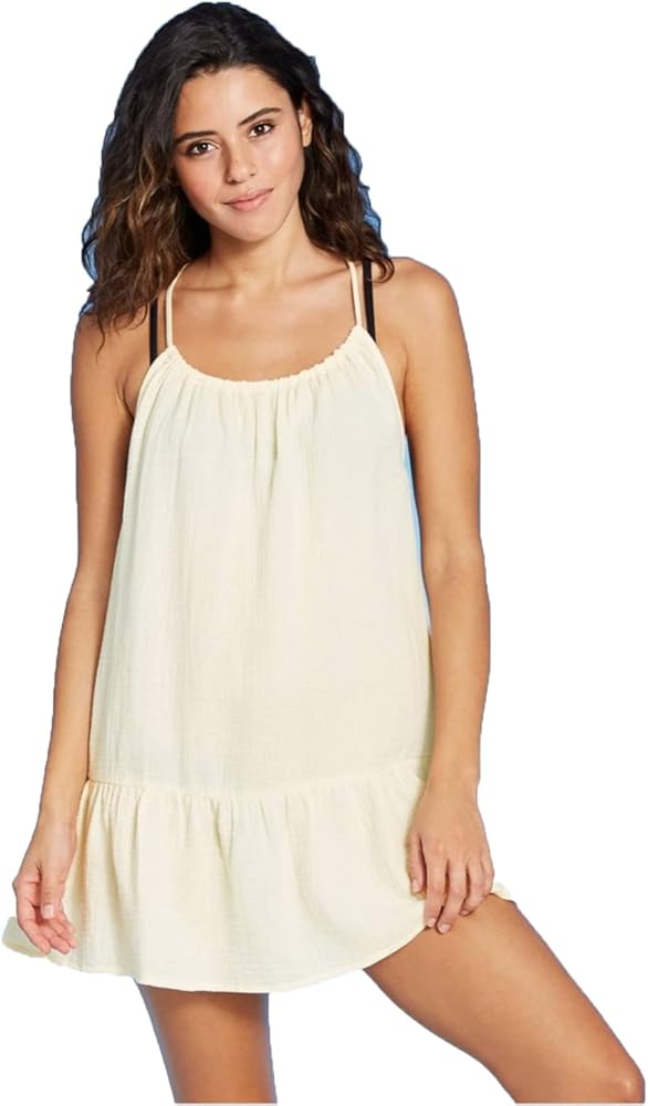 Juniors' Flounce Mini Cover Up Dress -