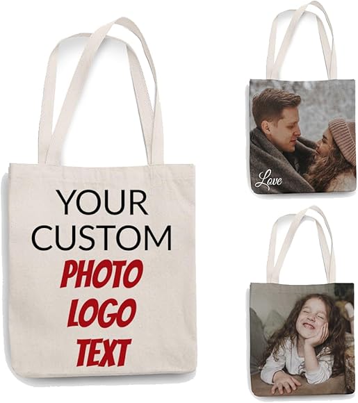 Bolsos de mujer personalizados, bandoleras personalizadas con fotos, logos, textos, personalizados en diferentes tamaños, bolsos casual reutilizables para negocios, viajes, compras