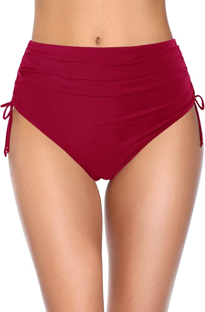 Holipick Women High Waisted Bikini Bottoms Full Coverage Swim Bottom Tummy Control Swimsuit Bottom