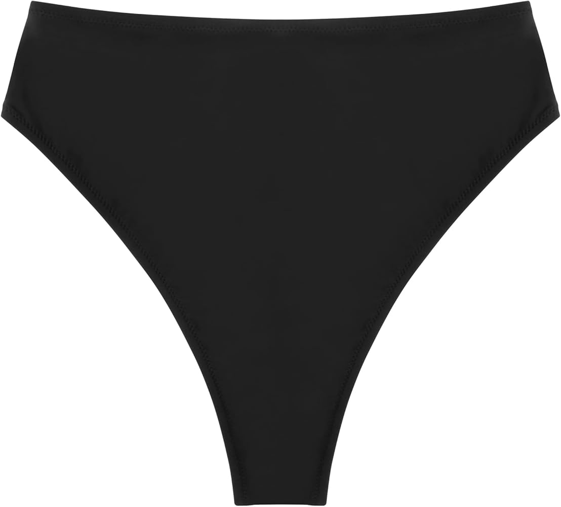 Women's High Waisted High Cut Thong Bikini Bottom