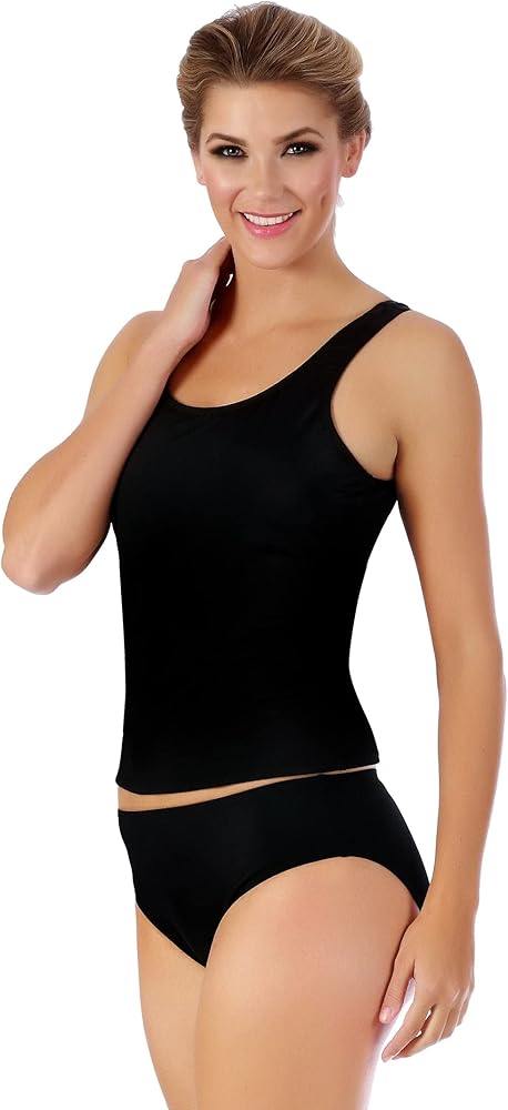 Womens Compression Shapewear Tummy Control Tankini Top Swimsuit 13262T