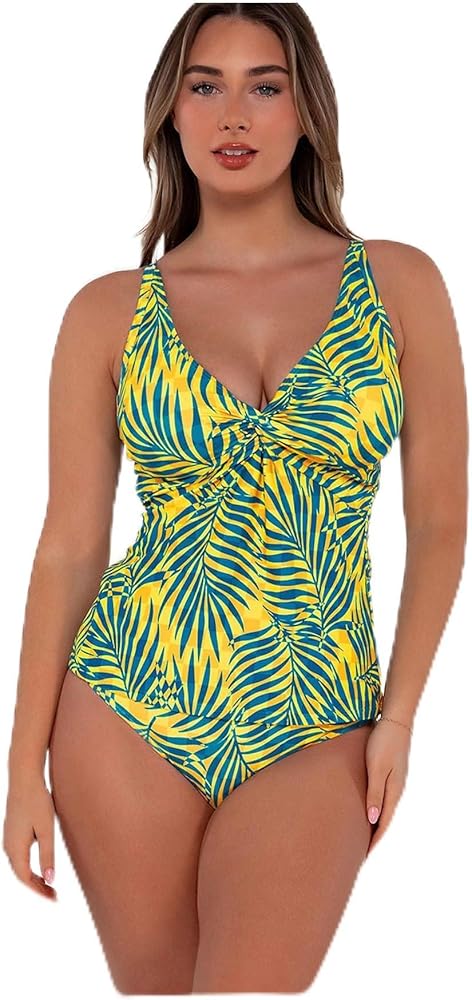 Sunsets Printed Forever Underwire Tankini Top 40F/38G/36H, Making Waves