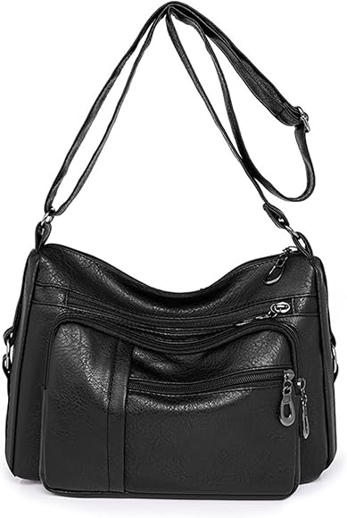 Ray-Velocity Bolsos Bandolera para Mujer, Bolso de Mensajero de Cuero PU con Correa Ajustable, Bolso Impermeable para Viajes, Compras, Trabajo, Uso Diario