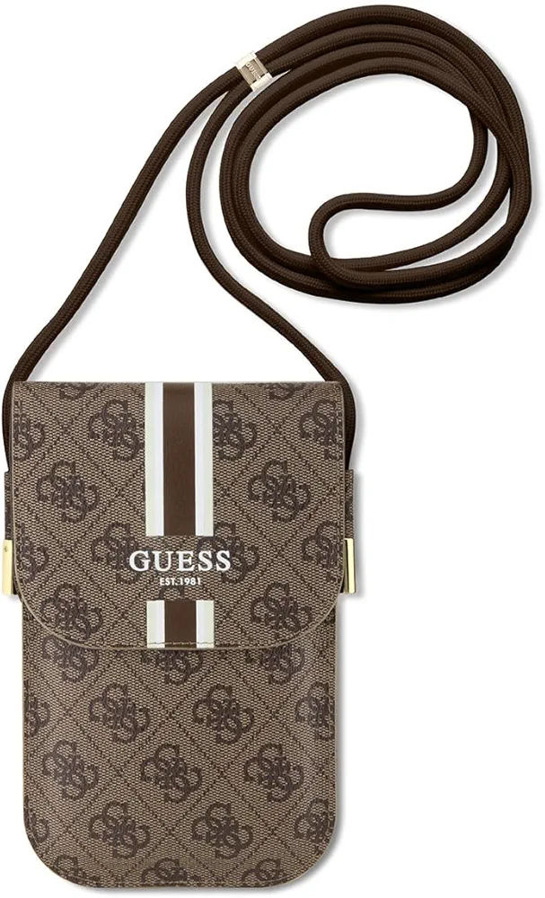 GUESS GUOWBP4RPSW - Bolsa de transporte (4 unidades), diseño de rayas, color marrón, marrón